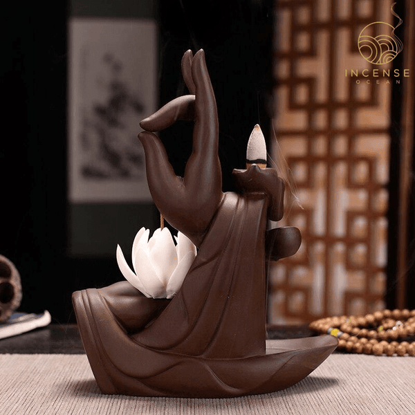 Ceramic Backflow Incense Burner Waterfall Dragon/Buddha's hand